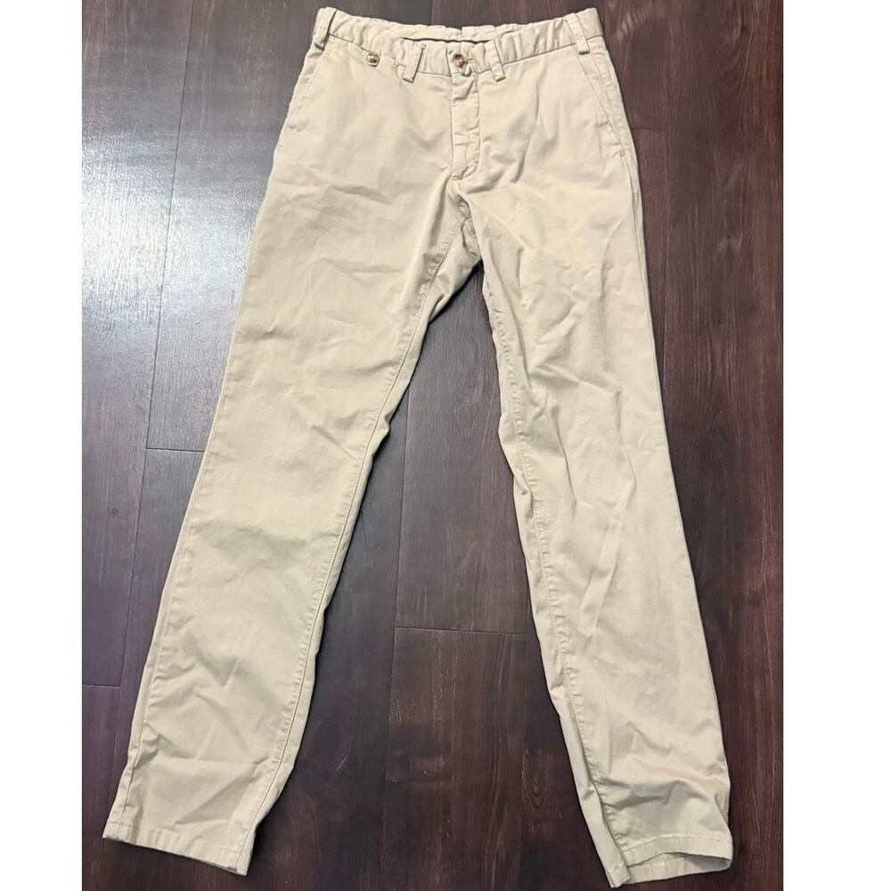 Massimo Dutti Men’s Khaki Chino Pants Beige Slim Straight Leg Size 30x30